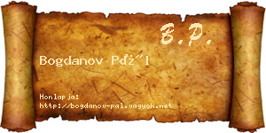 Bogdanov Pál névjegykártya